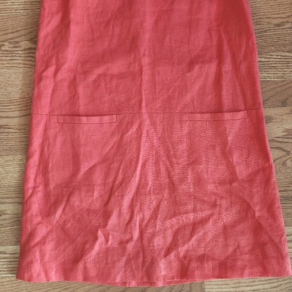 EUC EMERSON FRY Mod Shift Dress Linen Valencia Orange Sz M - Picture 11 of 15